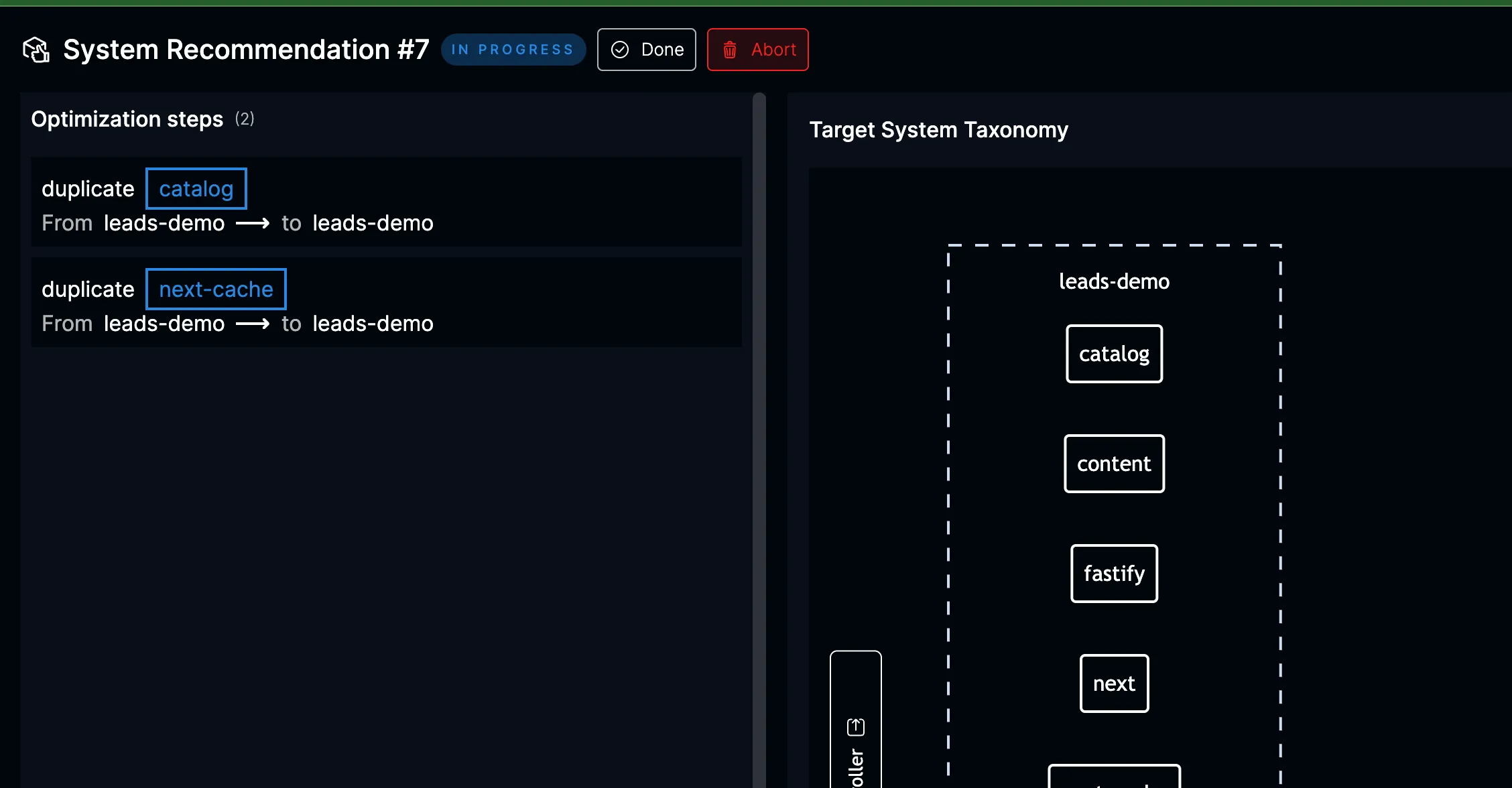 Recommendation skipped status