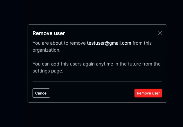 Remove user confirmation